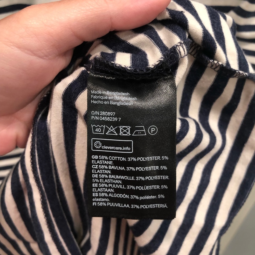 H&M Basic Navy & White Striped T-Shirt Dress - Picture 4 of 6